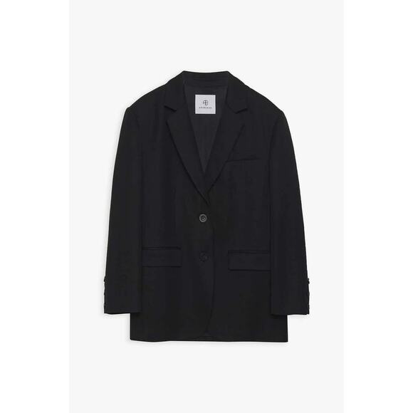 ANINE BING Wool Classic Blazer Jacket- M Black - Picture 3 of 4